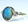 10k Gold - Solid Queensland Boulder Opal - Natural Diamonds