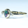 10k Gold - Solid Lightning Ridge Black Opal - Natural Diamonds