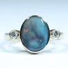 Natural Australian Black Opal Gold and Diamond Ring