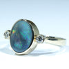 10k Gold - Solid Lightning Ridge Black Opal - Natural Diamonds