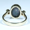 Natural Solid Australian Black Opal and Diamond Gold Ring - Size 8.25 US Code - V27