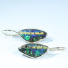 Natural Australian Boulder Opal 14k Gold Earrings (22 x 10.5mm) Code W19