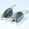 Natural Australian Boulder Opal 14k Gold Earrings (22 x 10.5mm) Code W19