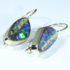 Natural Australian Boulder Opal 14k Gold Earrings (22 x 10.5mm) Code W19