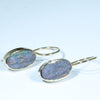 Natural Australian Boulder Opal Gold Earrings (15 x 8mm) Code W25