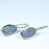 Natural Australian Boulder Opal Gold Earrings (15 x 8mm) Code W25