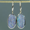 Natural Australian Boulder Opal Gold Drop Earrings