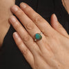 Natural Solid Australian Boulder Opal and Diamond Gold Ring - Size 8.75  US Code - V28