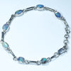 Natural Australian Solid Queensland Boulder Opal Silver Bracelet