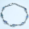 Natural Australian Solid Queensland Boulder Opal Silver Bracelet