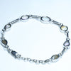 Australian Solid Opal Silver Bracelet 16.5cm - 18.5cm Code  CC34