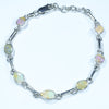 Natural Australian Boulder Opal Silver Bracelet