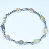 Natural Australian Solid Queensland Boulder Opal Silver Bracelet