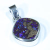 Queensland Boulder Opal Silver Pendant with Silver Chain (10mm x 9mm) Code - Y236