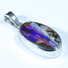 Queensland Boulder Opal Silver Pendant with Silver Chain (16mm x 9mm) Code - Y220