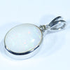 Sterling Silver - Solid Coober Pedy White Opal - Natural Diamond