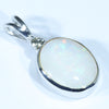 Coober Pedy Opal and Diamond Silver Pendant with Silver Chain (11mm x 9mm) Code - Y98