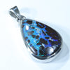 Australian Opal Matrix Silver Pendant with Silver Chain (17mm x 11mm)  Code - Y179