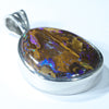 Australian Opal Matrix Silver Pendant with Silver Chain (25mm x 19mm)  Code - Y138