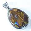 Australian Opal Matrix Silver Pendant with Silver Chain (25mm x 19mm)  Code - Y138