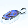 Queensland Boulder Opal Silver Pendant with Silver Chain (18.5mm x 10mm) Code - Y85