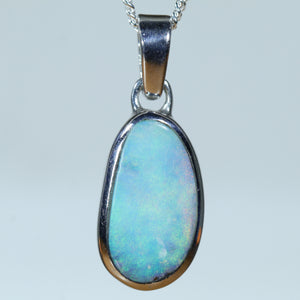 Natural Australian Boulder Opal Silver Pendant