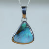 Natural Australian Boulder Opal Silver Pendant - Australian Opal Shop