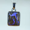 Natural Australian Boulder Opal Silver Pendant