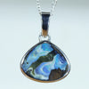 Natural Australian Boulder Opal Silver Pendant