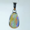 Natural Australian Boulder Opal Silver Pendant