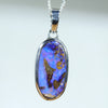 Natural Australian Boulder Opal Silver Pendant