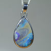 Natural Australian Boulder Opal Silver Pendant