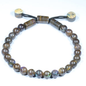 Natural Australian Boulder Opal Matrix Adjustable Bracelet