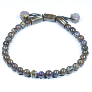 Natural Australian Boulder Opal Matrix Adjustable Bracelet