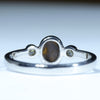 Australian Solid Boulder Opal and Diamond Silver Ring - Size 6.75 Code CC436