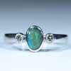 Silver Opal and Diamond Ring  - Australian Opal Shop - Gold Coast