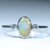 Silver Opal And Diamond Ring - Australian Opal Shop - Gold Coast