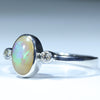 Sterling Silver - Solid Queensland Boulder Opal - Natural Diamonds