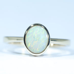 Natural Australian White Opal Gold Ring - Australian Opal Shop