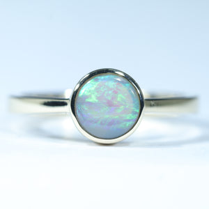 Natural Australian Queensland Crystal Opal Gold Ring