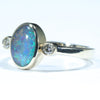 10k Gold - Solid Queensland Boulder Opal - Natural Diamonds