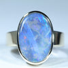 Natural Australian Solid Queensland Boulder Opal Gold Ring