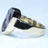 Natural Solid Australian Boulder Opal Gold Ring - Size 6.75 Code - V32