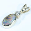 10k Gold - Solid Queensland Boulder Opal - Natural Diamnd