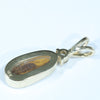 Natural Australian Boulder Opal and Diamond Gold Pendant (11mm x 5mm) Code - Z94