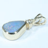 Lightning Ridge Dark Opal and Diamond Gold Pendant (9mm x 7mm) Code - Z96