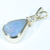 Lightning Ridge Dark Opal and Diamond Gold Pendant (9mm x 7mm) Code - Z96