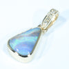 10k Gold - Solid Queensland Boulder Opal - Natural Diamonds