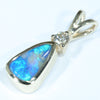 10k Gold - Solid Queensland Boulder Opal - Natural Diamond