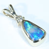 Stunning Solid Queensland Boulder Opal Hold and Diamond Pendant